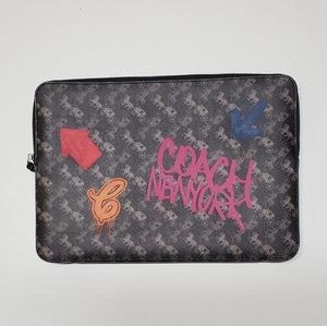 Coach Laptop Sleeve With Horse And Carriage Print